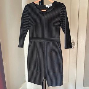 Pinstripe Knee Length Dress